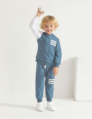 Image of Toddler Boy Clothes Long Sleeve Hoodie Sweatsuits Tops and Pants 2Pcs Boys Fall Winter Outfits Set