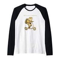 Off to Commit Tomfoolery Funny Frog Scooter Raglan Baseball Tee