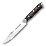 3 Claveles Cuchillo de cocina profesional Kimura cuchillo cocina muy ligero menaje de cocina muy resistente, Plata y Negro, de 13 cm-5 cm de hoja