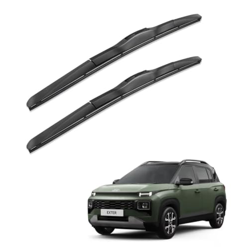 Image of Oshotto Frameless (O.E.M Type) Wiper Blades Compatible with Hyundai Exter (24 inch / 16 inch)