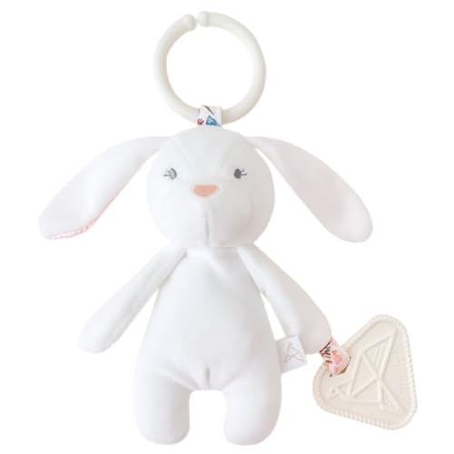 Image of Copper Pearl On-The-Go Plush: Clip On Baby Toys for Travel, Soft Stuffed Bunny Plush with Teether for Sensory Development - Bella Bunny