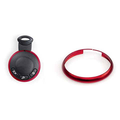Oldbones Alumnium Smart Key Fob Ring Rim Trim Cover Replacement For Mini Cooper In Red Cover