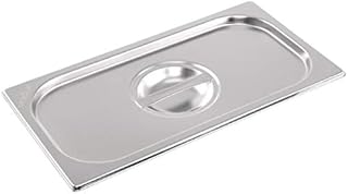 Vogue K931 Stainless Steel Lid With Centre Handle For 1/2 Gastronorm Pan & K972 Stainless Steel Lid With Centre Handle For 1/4 Gastronorm Pan