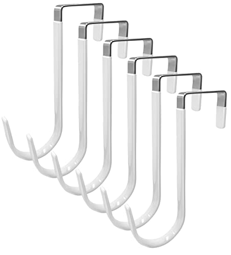 6個セット アハンガー ドアフック フック ドア吊り ドアハンガー フック ドア掛け ア吊り 帽子掛け 服 ネクタイ タオル バッグ 小物 玄関 頑丈な金属製 収納 取付け簡単(6白)