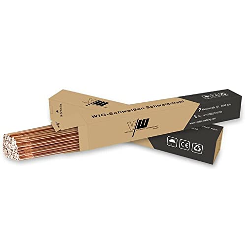 WIG Schweißstäbe - Schweißdraht - Schweißzusatz - ER 70S-3 Stahl - Ø 1,6mm / Länge 500 mm / 1 kg - VECTOR WELDING
