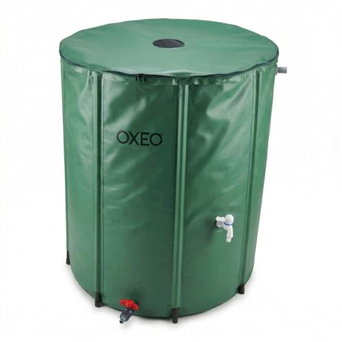 Oxeo Réservoir récupérateur eaux de Pluie 550 litres cuve Souple PVC armé - Pliable - avec Robinet et Soupape de Décharge - Filtre