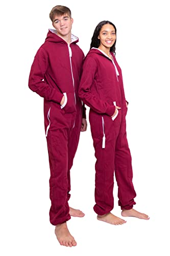 BIG FEET PAJAMA CO. Hoodie Onesie Jumpsuit Premium One-Piece SweatSuit for Men & Women