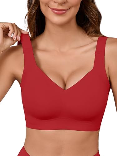 Womens Seamless Supportive Everyday Bra Full Coverage Comfy Soft No Underwire Push Up T-Shirt Bra