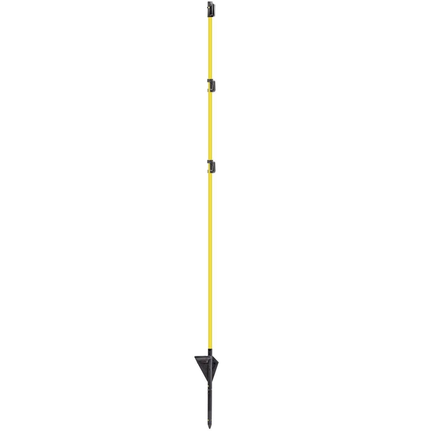 VOSS.farming 10x Fiberglaspfähle 155cm, gelb, Zaunpfahl für Hundezaun, extra Lange Spitze, Zaunsteher mit Trittstufe Weidezaun