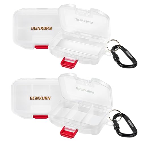 Geinxurn Small Parts Organizer 4Pcs Plastic Transparent Portable Tools Boxes with Dividers for Small Accessories Storage Cases