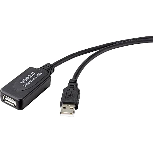 Renkforce USB-Kabel USB 2.0 USB-A Stecker, USB-A Buchse 20.00 m Schwarz Aktiv mit Signalverstärkung RF-4535088