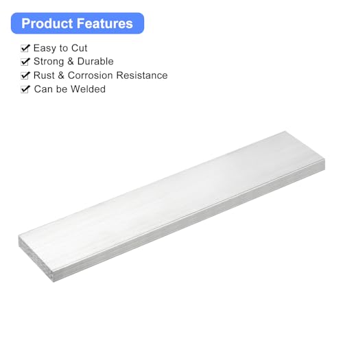 Image of uxcell Square Aluminum Flat Bar, 3 /8 inch Thick 2 inch Width 10 inch Length Square Aluminum Bar 6061 Aluminum Flat Plate, 10 x 50 x 254mm T6511 Solid New Mill Stock for Industrial Building