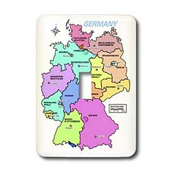 Map of Germany interrupteur coloré déco Allemagne 3dRose LSP_50884_1