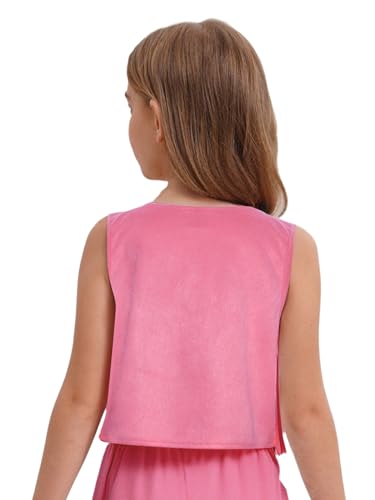 Kids Girls Suede Fringe Vest Sleeveless Cowgirl Jacket Boho Tassel Cardigan Western Wear2