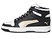 Puma, Unisex-Child, Rebound Layup Mid Hook and Loop, Puma Black-Puma Gold-Puma White, Big Kid 4 US