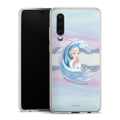 Custodia di silicone compatibile con Huawei P30 Custodia trasparente Cover per smartphone trasparente Disney Frozen Elsa Disney Frozen
