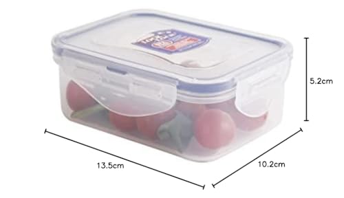 Image of LocknLock Classic Rectangular Plastic Airtight Food Storage Container With Leak Proof Lid, 350 Ml, 1 Piece, Transparent