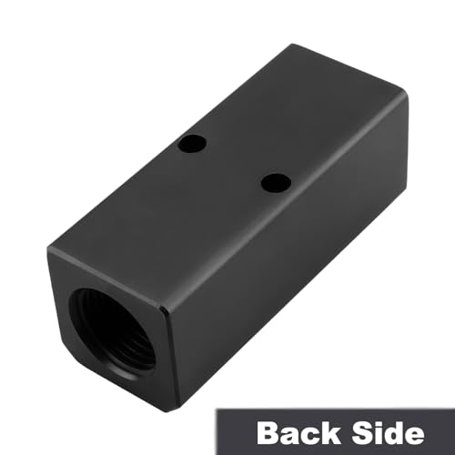 Air Manifold, 2 Way 4 Port Air Compressor Manifold, Air Hose Inline Manifold Block Splitter, Pneumatic Manifold Air Distribution Block, NPT 1/2 Inch Supply Port, NPT 1/4 Inch Output Port(BLACK)