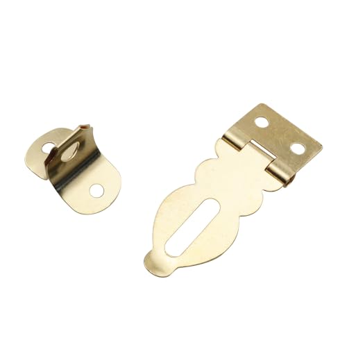 Image of TAODAN 6PCS Solid Brass Padlock Hasp with Screws 27x19mm Mini Decorative Hasp Handbag Buckle Locking Clasp for Vintage Wooden Boxes Heavy Duty Wooden Boxes Jewelry Gift Boxes Tool Boxes
