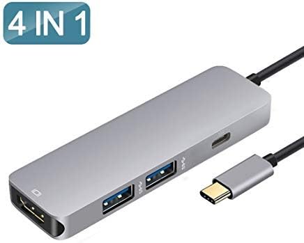 Minidi Minidi Ifl0708Us:A209 USB C Hub, 4 in 1 Type C to Hdmi Adapter, Type C Hub with 4K Hdmi Output Port, 2 Usb3.0 Ports for MacBook Pro, Chromebook, Grey