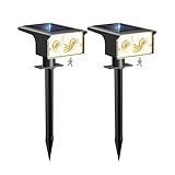 btfarm 2 Stück Solarlampen für Außen mit Bewegungsmelder, 3 Modi Solarstrahler für Außen Garten IP65 Wasserdicht Led Solar Strahler, 3000K Solarleuchten Aussen für Eingang Terrasse Treppe, Warmweiß