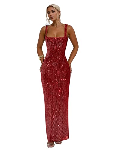 Image of Figdaw Glitter Mesh Bodycon Dress for Women Beach Vacations Birthday,Bachelorette Party