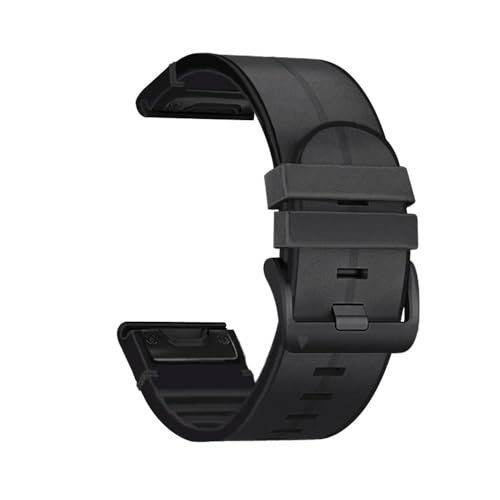 22/26MM Leather Silicone Quick Release Strap fit for Garmin Fenix 6X/6 Pro/Fenix 7/7X/5/5X/945/3HR/D2/MK1/MK2/Epix Gen 2(Black,26mm For fenix 3HR D2)
