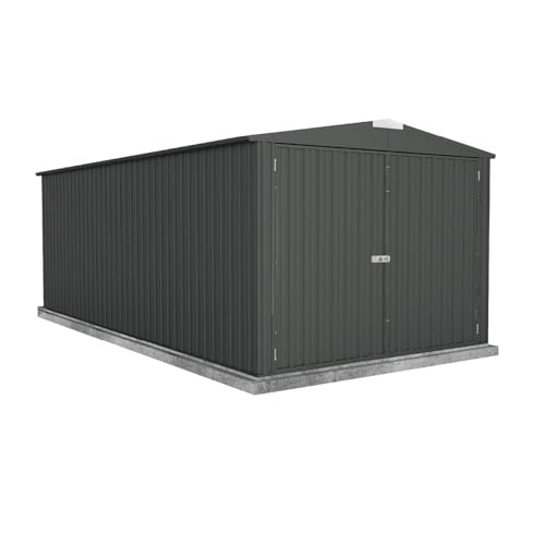 Forest Style - Garaje de Acero Melton XL 17,6 m² (3,10 x 6,06 x 2,30 m) – Acero Zincalume Galvanizado – Resistente a la Corrosión – Techo a Doble Vertiente – Diseño Moderno en Gris Antracita
