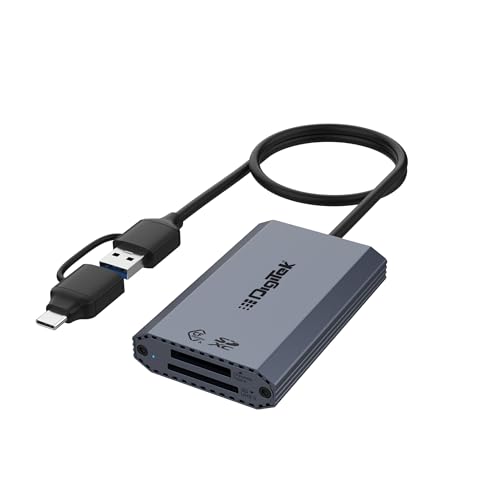 Image of DIGITEK (DCR-101 CFA) 2 in 2 Express Type A & SDXC USB 3.2 Card Reader, Support SD /SDHC /SDXC /UHS-I /UHS II Cards, Support Mac OS, iPad OS, Window, Android, Linux & Harmony, Bidirectional Data Transfer