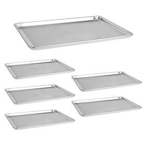 6 Pack Aluminum Sheet Pan Perforated,Full Size 18″ x 26″ Commercial Bakery Equipment Cake Pans,NSF Approved Baking Tray
