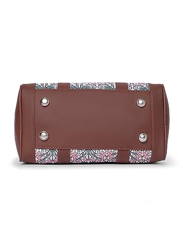 Image of ZOUK Printed Vegan Leather Handmade Women's Handbags with double handles and detachable Sling Strap