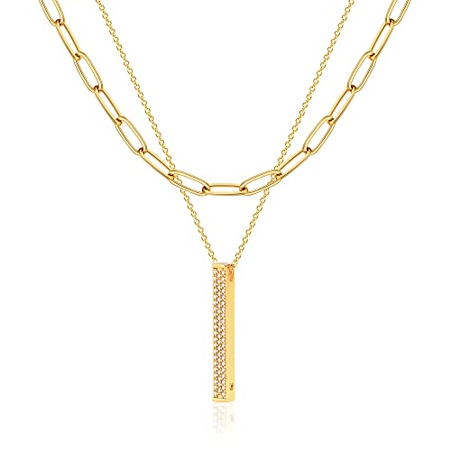 Image of MEVECCO Dainty Pendant Layered Necklaces for Women