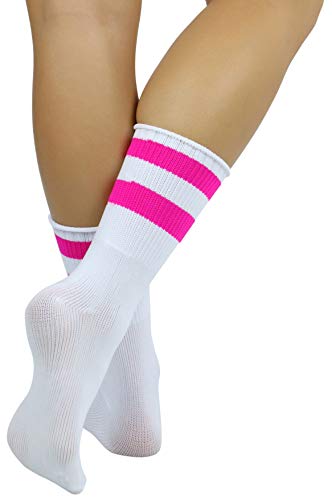 Image of ToBeInStyle Women's Acrylic Ankle Hi With Double Stripe Top Crew Fun Athletic Socks