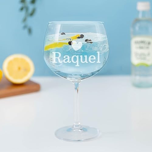 Wanapix | Copa de Gin Tonic Personalizada con Nombre| Copa de Balón para Combinados | Cristal Grabado | Apta Lavavajillas | Regalo para Fiestas | 70cl | Name