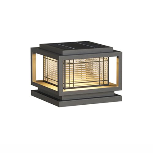 WENZIFI Outdoor Solar Outdoor Column Lights Modern Post Caps Light Aluminum IP65 Waterproof Pillar Light Square Landscape Column Lamp for Patio Posts Flat Surface Garden Decoration Post Lanterns