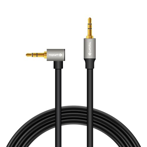 Top Gift Premium 3.5mm Right Angle Aux Cable, Enhanced Audio Connectivity for Your Devices, Durable and Tangle-Free Design, Perfect for Music, Car Stereos, Headphones, and More 1m Aux Cable