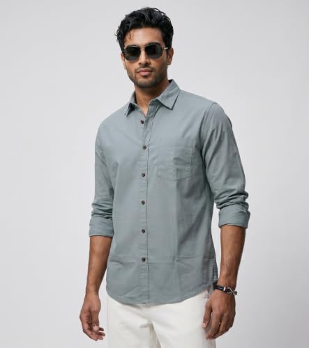 Image of Amazon Brand - INKAST Men Solid Cotton Shirt | Casual Wear | Basic Essential Plain Everyday & Office Wear | Full Sleeve | Regular Fit