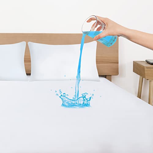 Ruili Premium Queen Size Waterproof Mattress Protector, Breathable Soft Noiseless Mattress Cover, Washable Fitted Bed Cover, Vinyl-Free