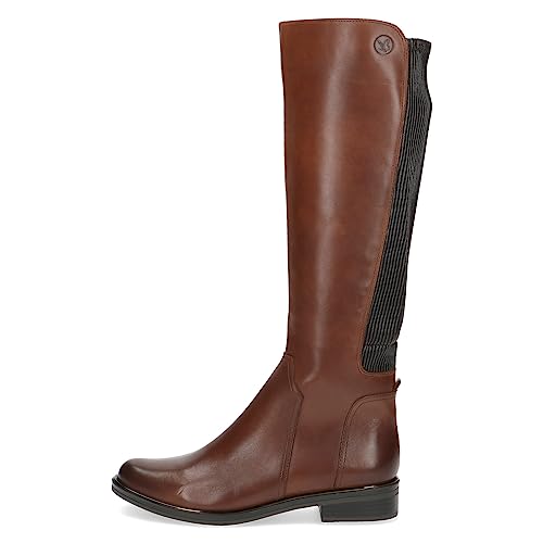CAPRICE Damen Hohe Stiefel mit Absatz mit Reißverschluss Elegant, Braun (Cognac Comb), 38 EU