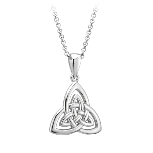 Biddy Murphy 925 Sterling Silver Trinity Celtic Knot Necklace for Women, 7/8