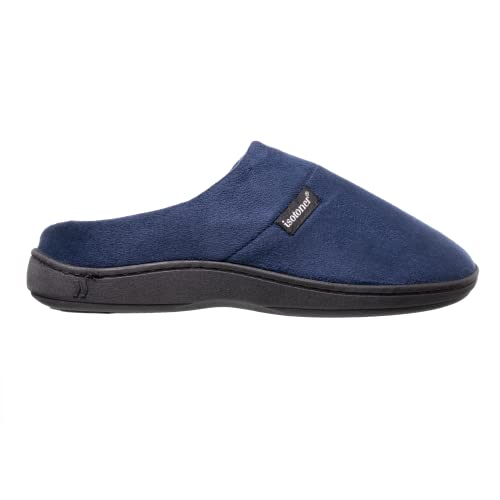 Isotoner Men's Slippers, Open Back Slip On With Gel Infused Memory Foam, Indoor/Outdoor Sole And Skid Resistance #TOP5