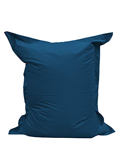 Chilly Pilley Coussin de sol rembourré en mousse de polystyrène géant Résistant à l'eau 100 x 70 cm Bleu foncé