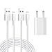 Produktbild AAJO für iPhone Ladekabel 1M Ladekabel und Ladegerät Stecker Netzteils Kompatibel mit Phone12/12mini/12 Pro/11/11 Pro XS/Max/XR/X/8/8 Plus/7/7 Plus/6/6S/6 Plus/5S/SE/Pad Mini/Air/Pro (B21)