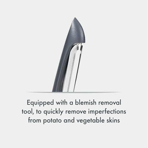 Culinare Angled Swivel Peeler, Grey, Plastic/Stainless Steel, Angled for Comfortable Use, Manual Potato/Vegetable/Fruit Peeler