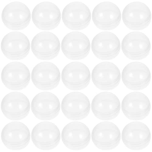 HOMSFOU 100pcs Empty Clear Round Capsules for Toy Gumball Machines 28MM Clear Fillable Ornaments Ball Plastic Containers Surprise for Kids Party Favor Prize Vending Machine Toys