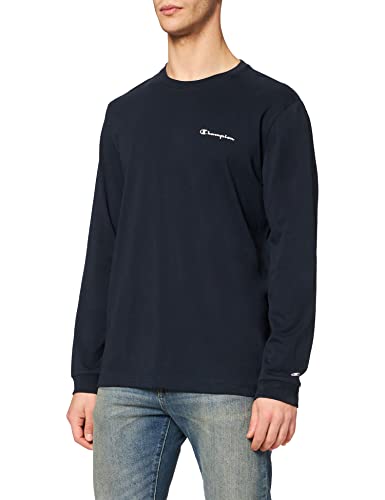 Vestibilità regolare Champion Legacy Classic Small Logo L/S, T-Shirt a Manica Lunga Uomo, Blu (Marino), XXL