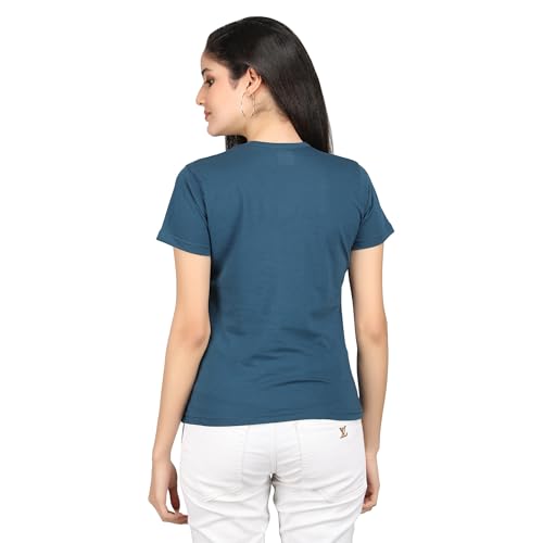 Image of Women's Slim Fit Graphic Printed T-Shirt | Soft 100% Cotton Fabric | Round Neck Half Sleeve Casual Top, Travel & College Pack of 2 Set