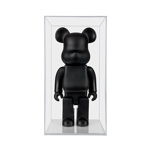 SONGLECTION Assembly-Free Acrylic Display Case for Bearbrick 400%, Permanently Assembled Dustproof Display Case, UV Protection, 3/5mm Thickness (Clear Base)
