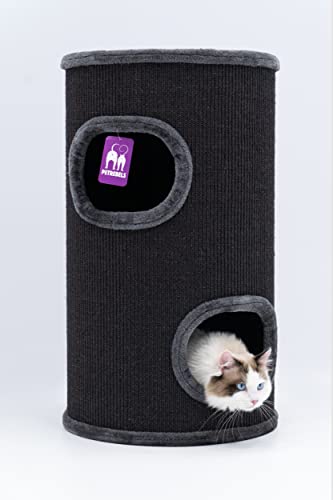 Petrebels Kratztonne Dome 80 cm hoch, Ø 45 cm, extra Breit und Schwer für Ultimative Stabilität, Farbe Schwarz