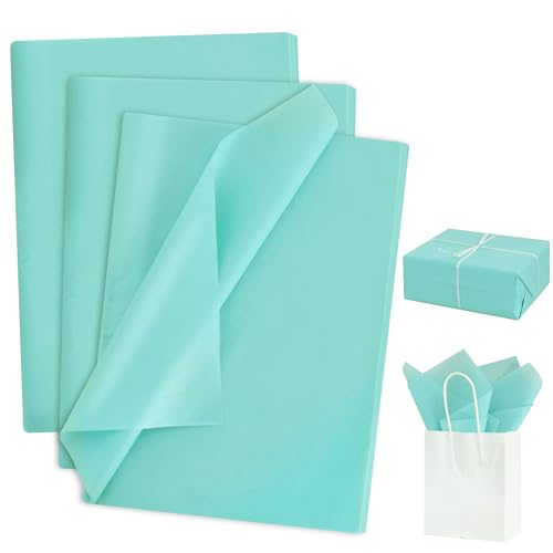 BEISHIDA 100 Sheets Teal Tissue Paper Bulk Wrapping Tissue Paper for Gift Bags 14 x 20 Inch Gift Wrap for Birthday Wedding Graduation DIY Crafts Holiday Flowers